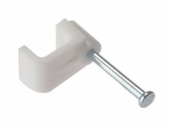 Cable Clips, Flat White 2.5mm Pk100