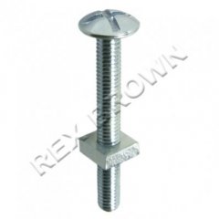 M6 x 12 Roofing Bolts BZP Pre Pack 4pcs