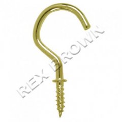 3/4'' Brass Plated Cup Hooks - Pre Pack 4pcs