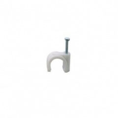 Round Cable Clips 8mm White