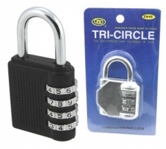 Tri-Circle Combination Padlock 20mm CARDED (T3501)  (DE0081)