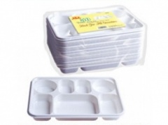 Pack Of 50 Deluxe Heavy Duty 7 Compartment Plastic Dinner Plates