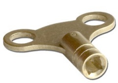 bulkhardware solid Brass Clock Type easy grip Radiator Keys Pk100 (70033)