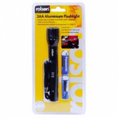 Rolson Tools Ltd 2AA Aluminium Flash Light With Battery 60743