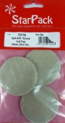 Star Pack 50mm Self Adhesive Round Felt Pad Pk3(72116)