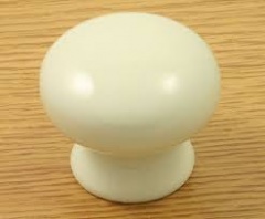 48mm Knob Plastic Cream Pk2