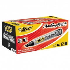 Bic Black Permanent Markers Box of 12