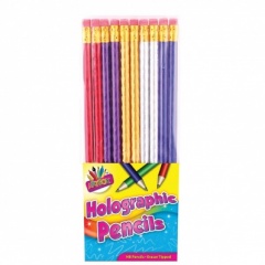 10 Holographic Rubber Tip HB Pencils