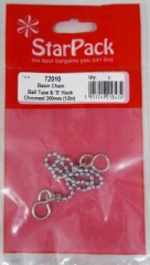 Star Pack Basin Chain (Ball Type) & 'S' Hook CP 300mm(72010)
