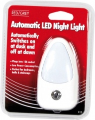 Red/Grey Automatic LED Night Light E12