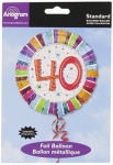 40th Birthday - Holographic Metallic Foil Balloon