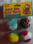 Pets Play 151 SOFT BALLS CAT TOYS 4PK (PAP1047)