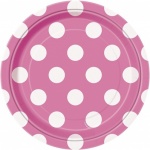 8 Hot Pink Dots 7'' Plate