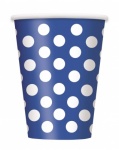 6 Ryl Blue Dots 12oz Cups