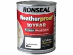 Ronseal Weatherproof Wood Paint Pure Brilliant White Gloss 750ml