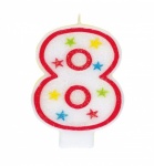 Number 8 Glitter Birthday Candle with Happy Birthday Decoration