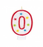 Number 0 Glitter Birthday Candle with Happy Birthday Decoration