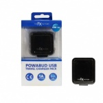 FX Mains Charger Powabud For USB 1 A Black