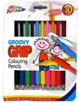 10 Multi Colour Grip Pencils