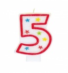 Number 5 Glitter Birthday Candle with Happy Birthday Decoration