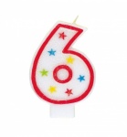 Number 6 Glitter Birthday Candle with Happy Birthday Decoration