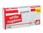 Homemaid 151 WHITE NAPKINS 125pk 1ply (HM071)