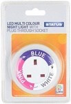 Status Auto Night Light (LED) - White - Status - 3 x Colour Changing (Pink/Blue/White) - Plug Through