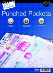 100 Clear Plastic Punched Pockets