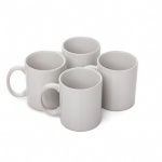 4pk White Mug Set