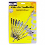Rolson 10pc Flat Wood Bit Set 48550