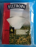 Filtropa  White Coffee Filters Size 4 - 100pc Bleached Paper.