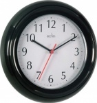 Bentima 'Wycombe' Black 230mm Plastic Wall Clock (21413)