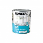 Ronseal Stays White 2 in 1 Trim Paint- White Satin 750ml