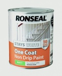 Ronseal Stays White OC  Trim Paint- White Matt 750ml