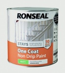 Ronseal Stays White OC Trim Paint White Matt 2.5Ltrs