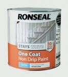 Ronseal Stays White OC Trim Paint White Satin 2.5Ltrs