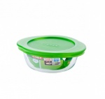 Pyrex Cook & Store -  Round Dish with green plastic Lid 20cm  / 1.0l