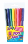 8 fine tip Fibre Colouring Pens