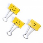 Rapesco 19mm Foldback Clips Assorted Emoji's - Yellow