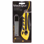 Blackspur RETRACTABLE SNAP OFF KNIFE WITH 3 SPARE BLADES