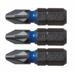 C.K 25 mm PZ1 Steel Impact Screwdriver Bit - Blue (Pack of 3)