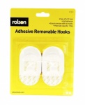 Rolson 2Pcs Removable Adhesive Plastic Hooks 61341
