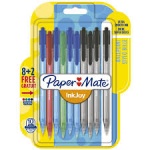 PaperMate InkJoy Retractable Ballpoint Pen with 1.0 mm Medium Tip - Assorted Standard Colours - Pack of 8+2