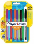 PaperMate InkJoy 100 CAP Capped Ball Pen with 1.0 mm Medium Tip - Assorted Fun Colours - Pack of 8 + 2