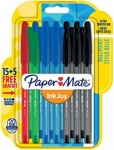PaperMate InkJoy 100 CAP Capped Ball Pen with 1.0 mm Medium Tip - Assorted Standard Colours - Pack of 15 + 5