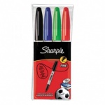 Sharpie Fine Point Permanent Marker - Assorted Standard Colours - Pack of 4