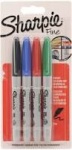 Sharpie Fine Point Permanent Marker - Assorted Standard Colours - Pack of 4