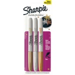 Sharpie Fine Point Metallic Permanent Markers Assorted Metallic Colours - Pack of 3