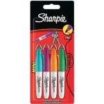 Sharpie Mini Permanent Marker Fine Tip - Assorted Fun Colours - Pack of 4