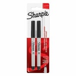 Sharpie Permanent Markers, Ultra-Fine Tip - Black - Pack of 2